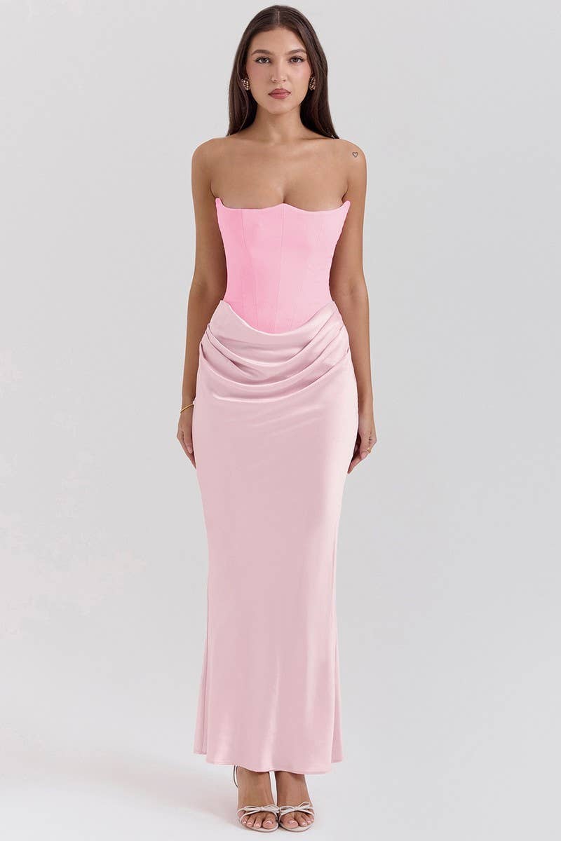 NINEXIS - Wholesale Dress - Women's - CWDMD5492_STRAPLESS BONED FITTED SOLID COLOR MERMAID DRESS14