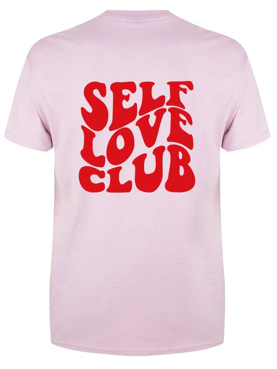 Camiseta SELF LOVE en rosa suave para venta al por mayor de Bad Habits Girls Club