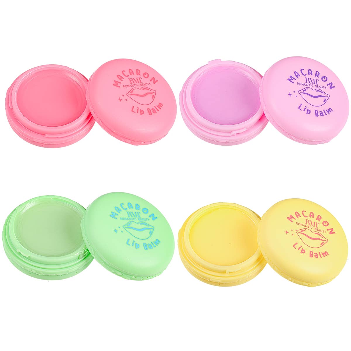Diacly - Wholesale Lip Balm - 24 PK Four Fruits Scent Macarons Lip Balm1