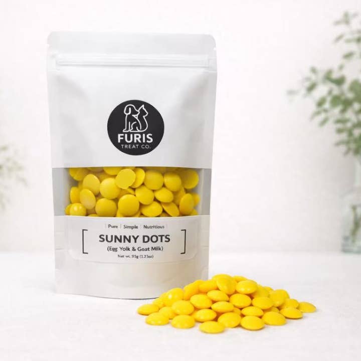Sunny Dots 35g (Jaune d'œuf & Lait de chèvre) pour la vente par Furis Treat Co.