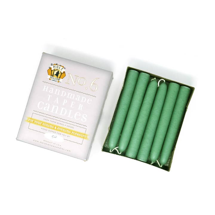 Mole Hollow Candles - Wholesale Tapered Candle/Candlestick - 6" Hand Dipped Unscented Taper Candles - 39 Colors USA Made26