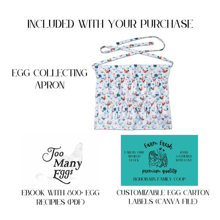 BohoBarn - Wholesale Apron - Apron for egg collecting, farm apron,10
