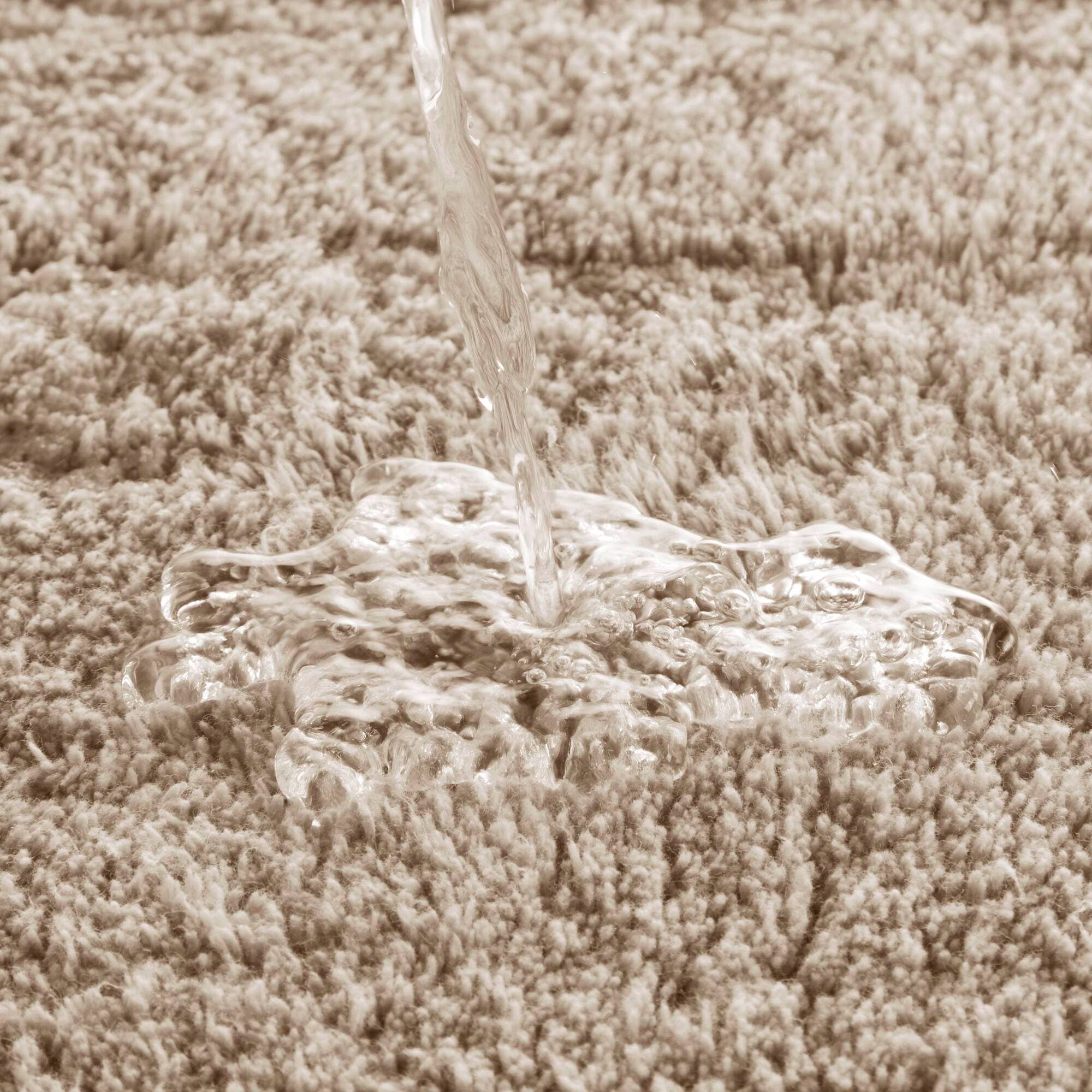 Olliix - Wholesale Bath Mat - High Pile Bordered Bathroom Rug, Taupe9