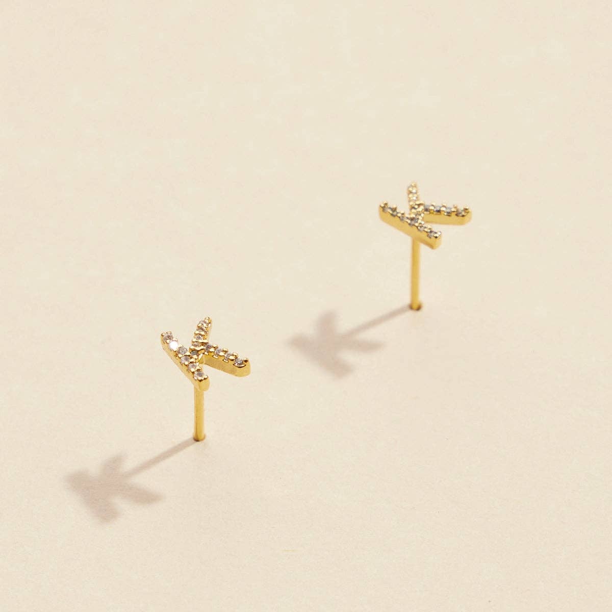 Lilla Haven - Wholesale Stud/Post Earrings - Initial Letter Stud Earrings – 12 Pack Bundle in Gold or Silver13