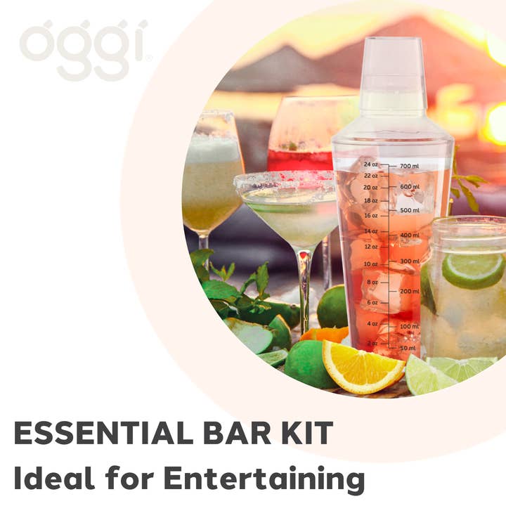 Oggi - Wholesale Cocktail Shaker - Cocktail Shaker, 24oz / 700ml, Aqua3