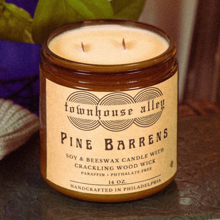 Townhouse Alley - Wholesale Jar/Filled Candle - Pine Barrens Soy & Beeswax Candle With Crackling Wood Wick1