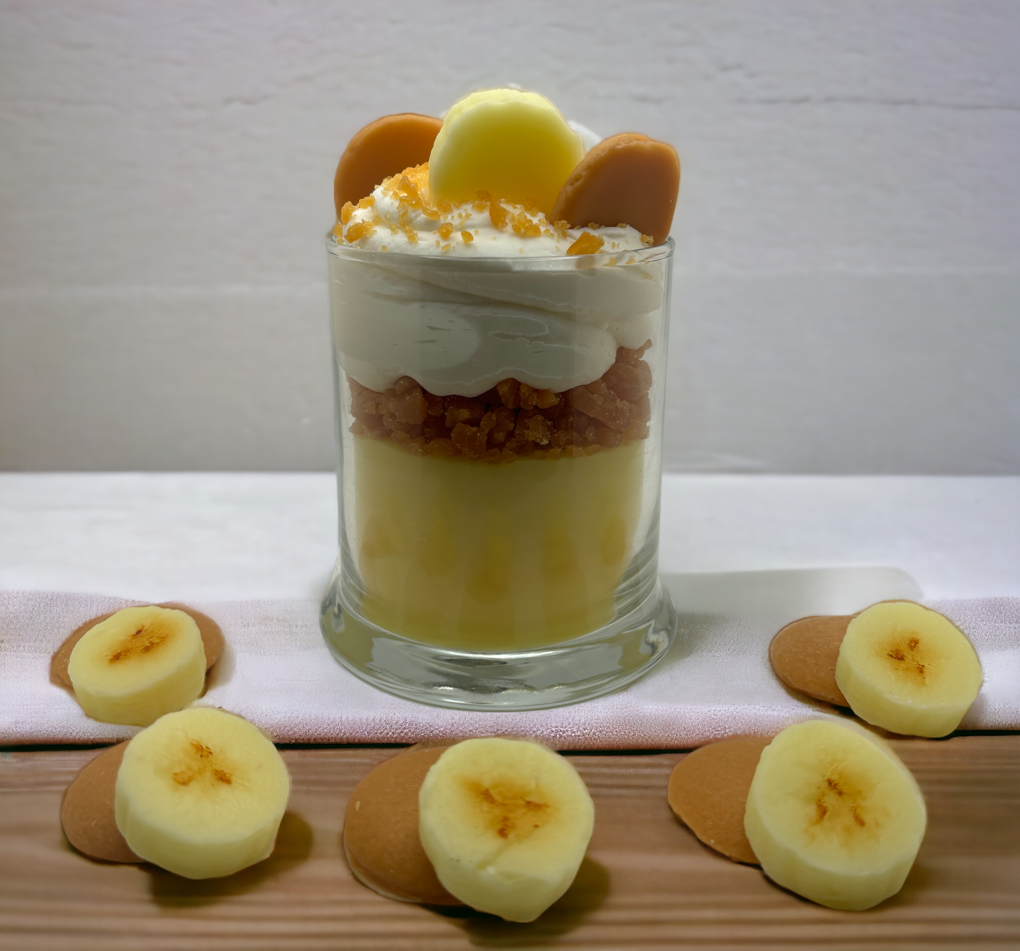 Wax and Wix Bakery® - Wholesale Jar/Filled Candle - Banana Pudding Candle. 13 oz. Large Soy Dessert Candle2