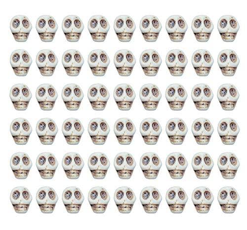 Mandala Crafts - Vendita all'ingrosso Perline - Mandala Crafts - Perline a forma di teschio intagliate in howlite per la creazione di gioielli, teschi piccoli per artigianato, perline a forma di teschio sfuse, per bracciali, distanziatori2