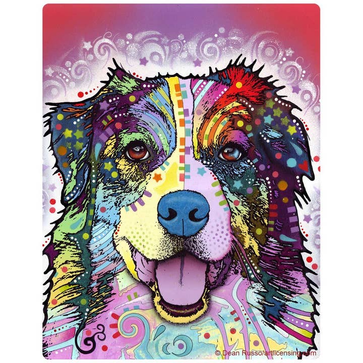 Happy Australian Shepherd Dog Sticker for wholesale by RetroPlanet