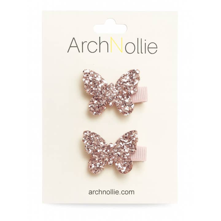 ANO - ArchNOllie - Wholesale Hair clip – Child - Glitter Butterfly Hair Snaps 1