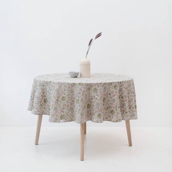 Botany 2 Lightweight Linen Round Tablecloth for wholesale by Linen Tales (We cover U.S. import duties)