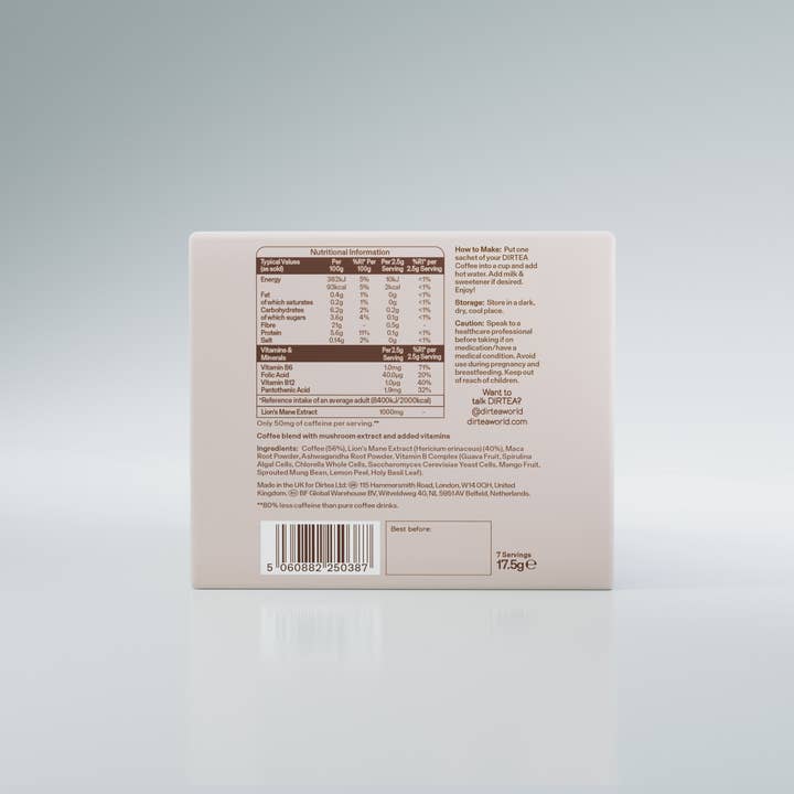 DIRTEA – wholesale Instant coffee/espresso – Mushroom Coffee x 7 Sachets2