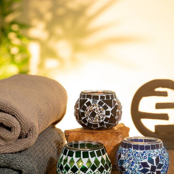 KAFTHAN - Wholesale Candle Holder - Tea Light Mosaic Candle Holders | Christmas Holiday Decor10