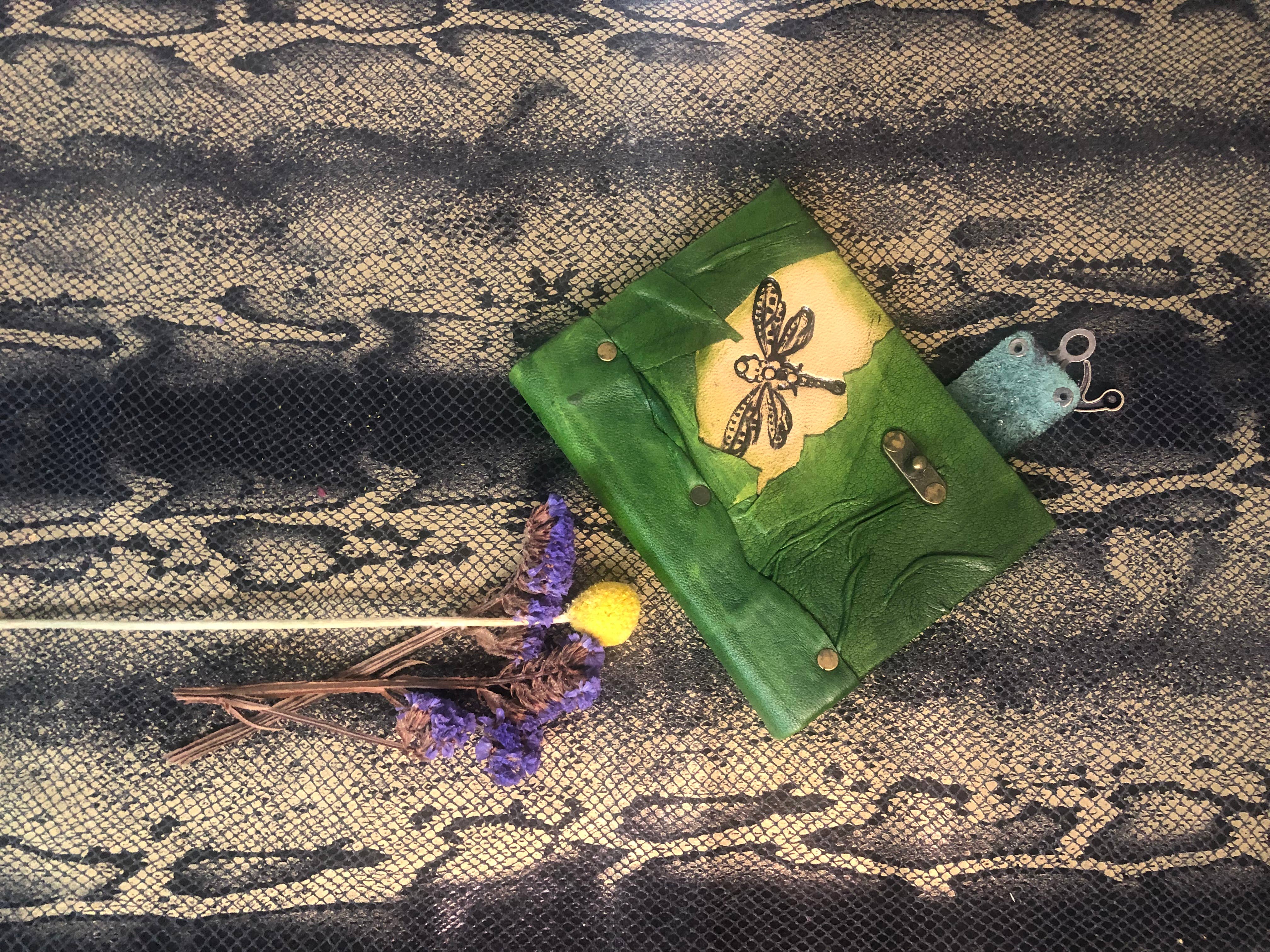 ML Marcaleather – wholesale Notebook – Dragonfly Mini Notebook Veg Tan Leather Diary1