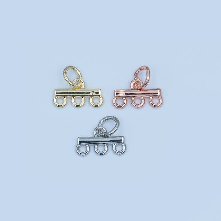 Breloques pendantes à triple boucle en or rempli 24K en or, argent et or rose | Z1149 Z1150 pour la vente par Aim Eternal