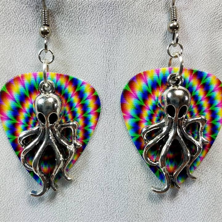 Simply Raevyn - Wholesale Dangle Earrings - Octopus Charm Guitar Pick Earrings28