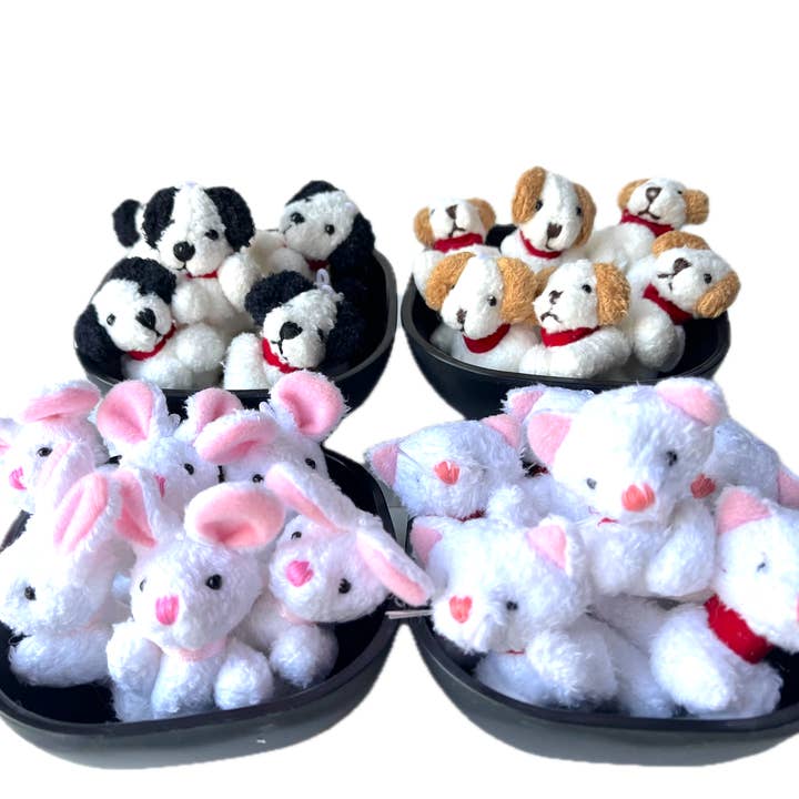 Set med 6 Mini Plysch i svart behållare för wholesale av The Gifted Rat