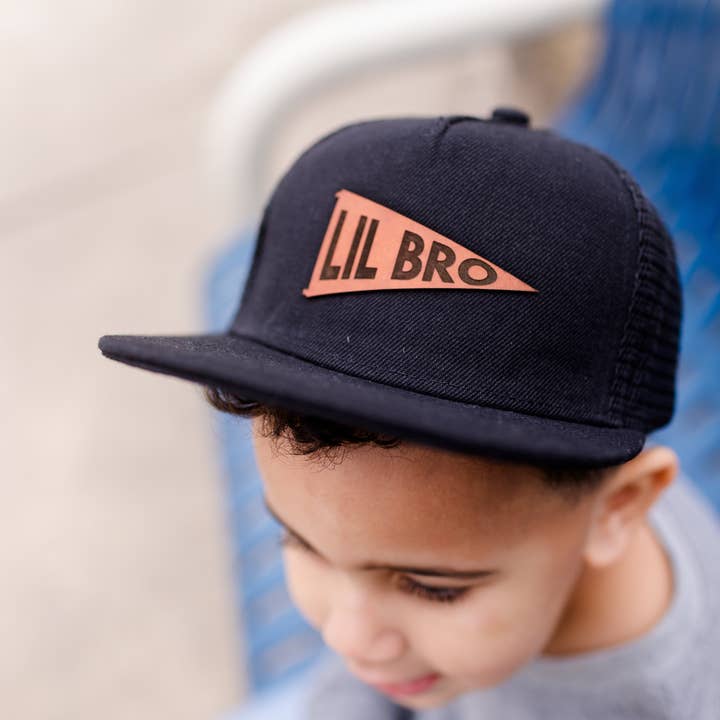 Left Grain - Wholesale Kids Hat - Kids - Big Bro and Lil Bro Pennant Leather Patch Kids Hat18