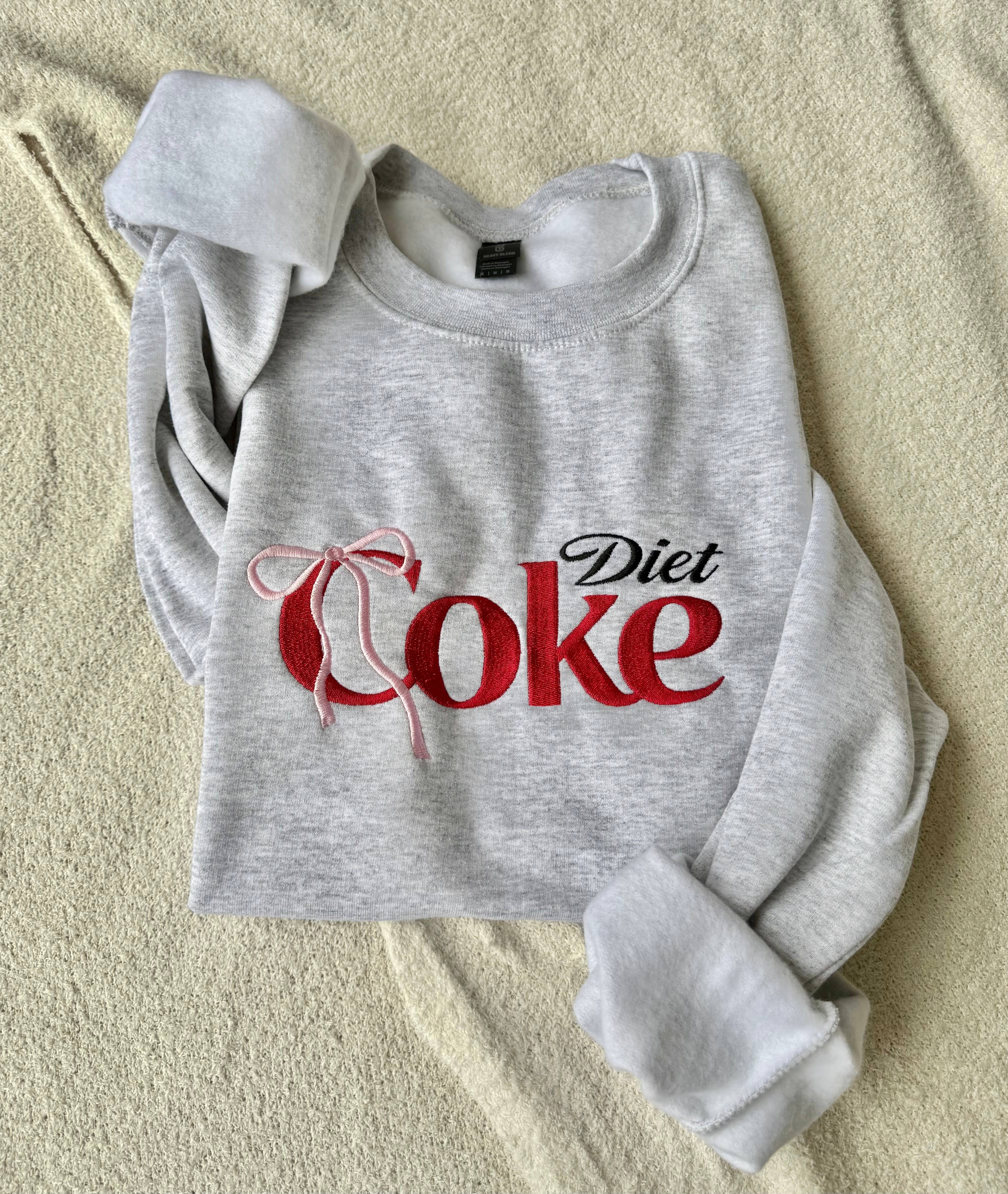 Basil & Burch - Wholesale Sweatshirt - Women's - Diet Coke preppy coquette embroidered crewneck. 1