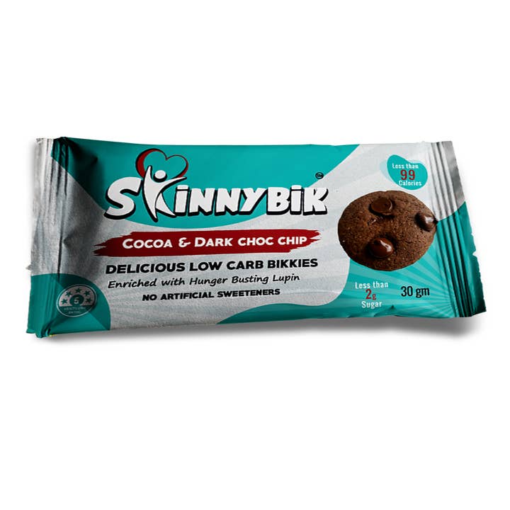 Skinnybik Cocoa & Dark Choc Chip - Bulkverpakking - 50 x 2 verpakkingen (30 g) voor wholesale door Skinnybik