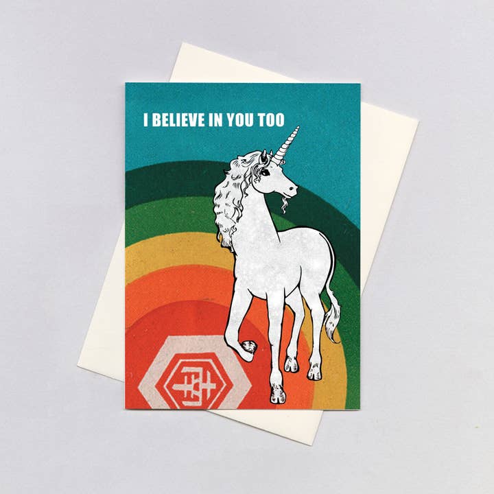 Unicorn & Rainbow - Encouragement Card for wholesale by Laughing Elephant