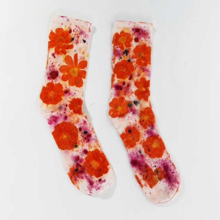 DYE KWEEN - Wholesale Socks - Women's - Flower Power Cotton Crew Sock11