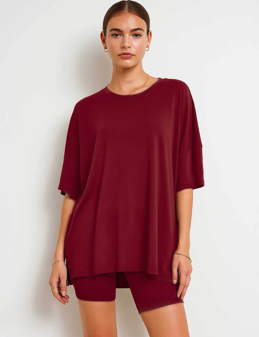 Sweetkama - Wholesale Lounge Set - Women's - Ladies Loose Top and Shorts 2PCS Casual Tee Set SKST2312946