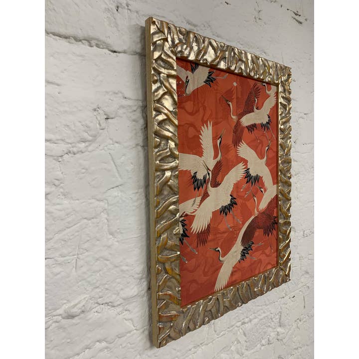 Red Cranes Kimono Art Print, Unframed for wholesale by Rock Paper Scissors Wall Art