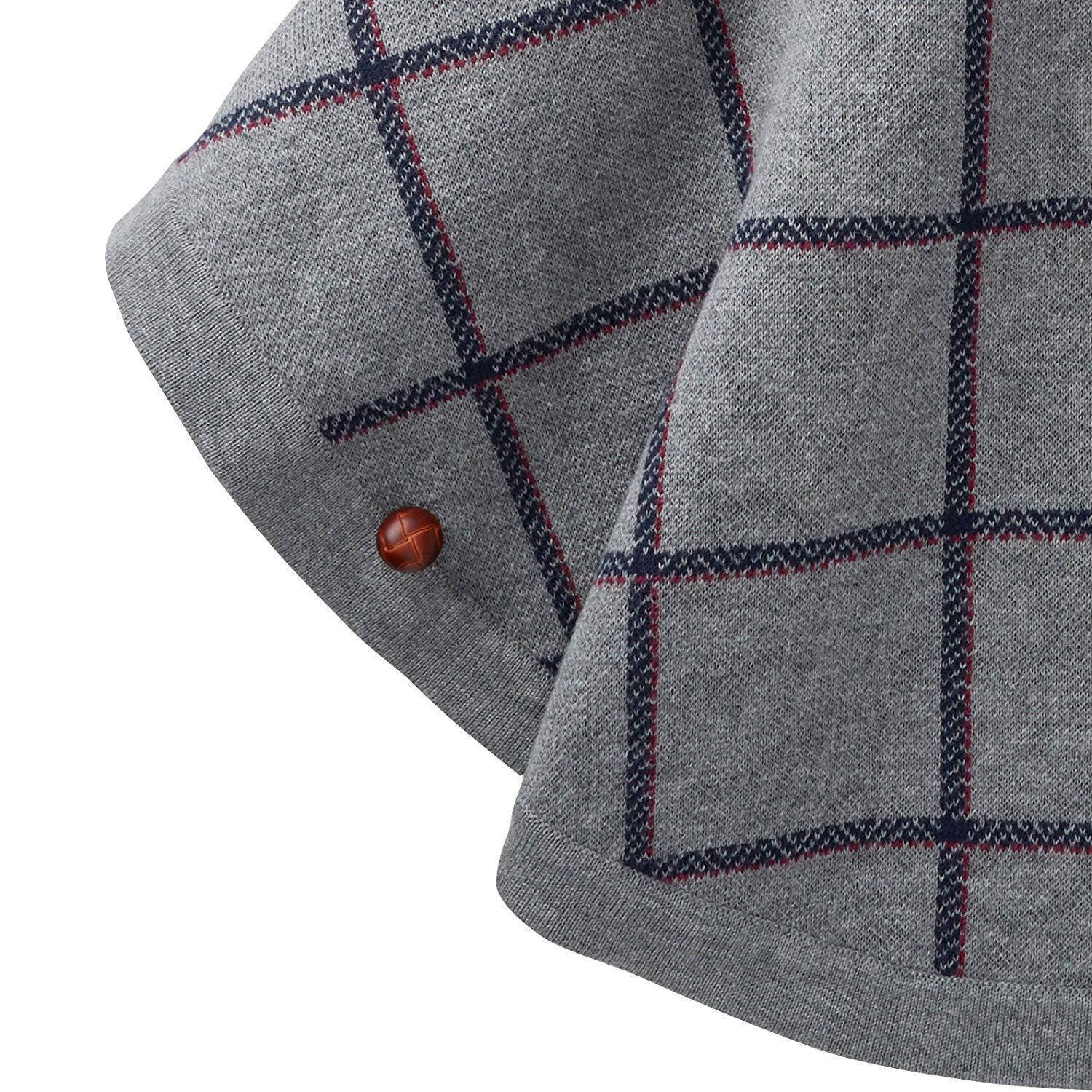 Gray Windowpane Sweater Cape for wholesale on Faire5