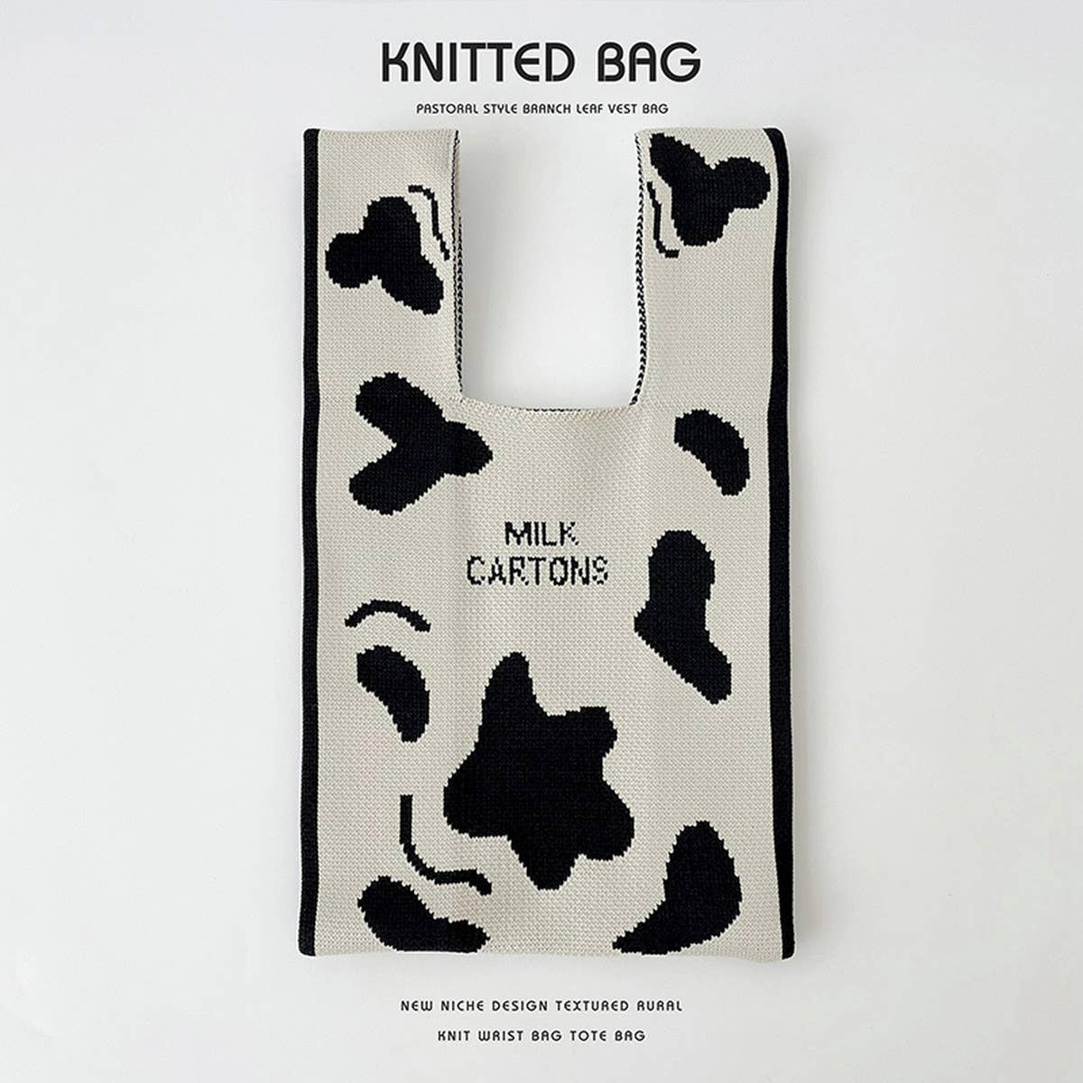 ACCITY - Wholesale Tote Bag - Women's - CUTE CARTOON ANIMAL KNITTED SHOULDER BAG HANDBAG_CWAB23978