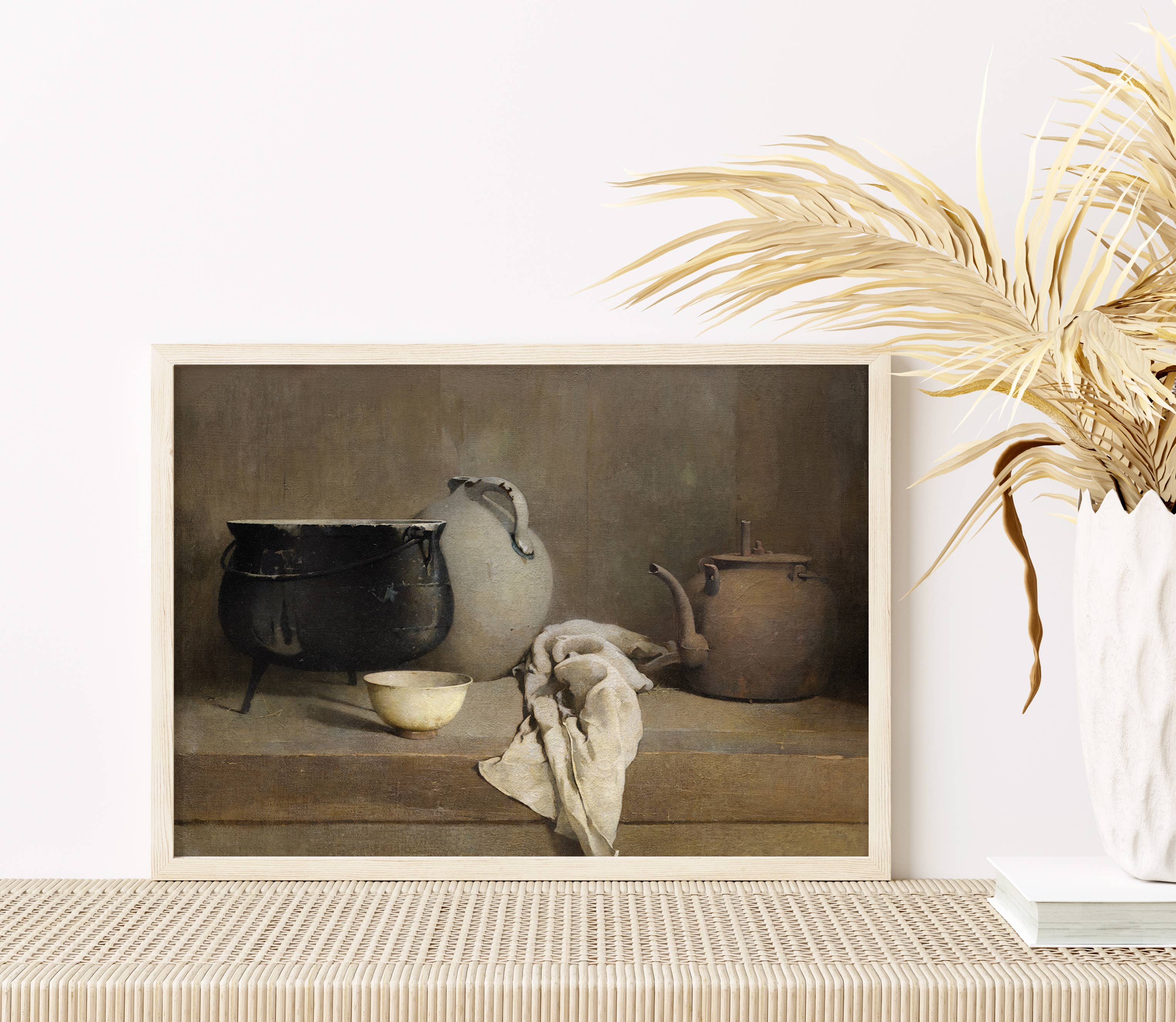 Sugar & Canvas - Vente Affiche d'art - Reproduction d'art vintage européenne de cuisine campagnarde : pots et casseroles VP575