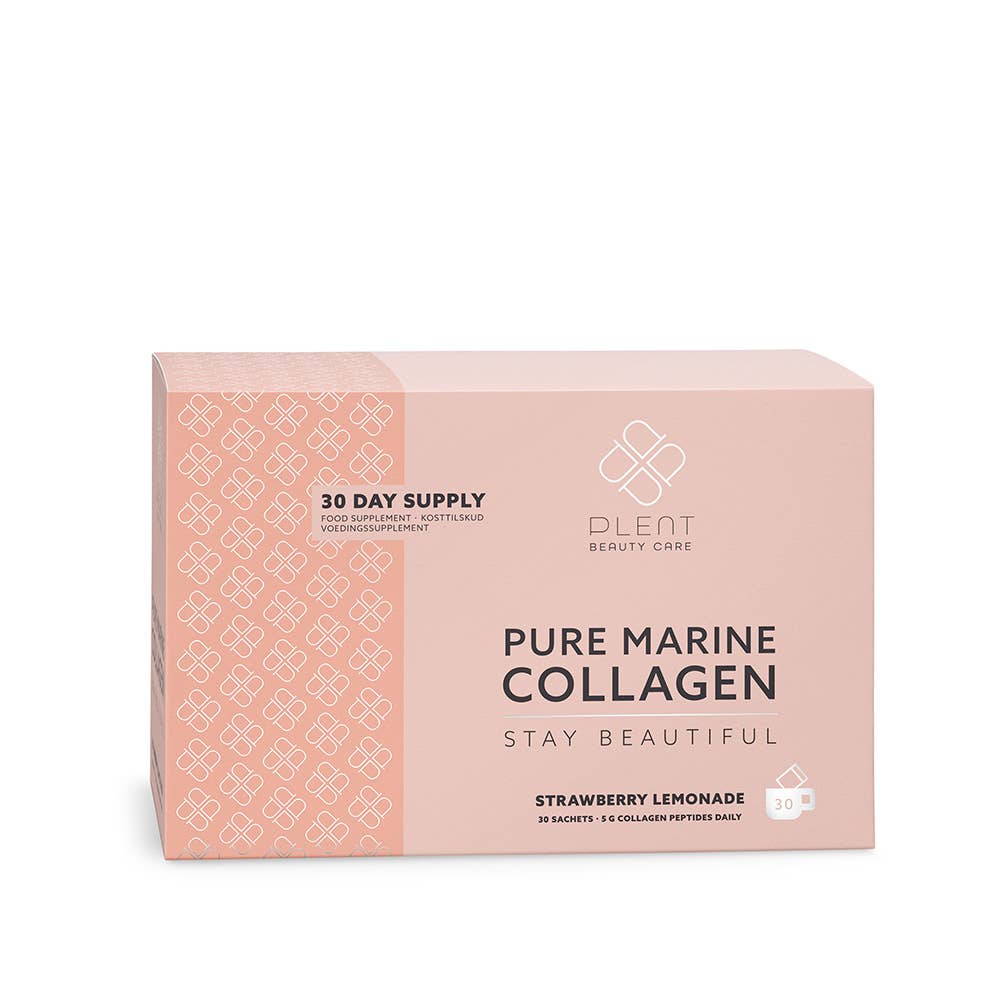Plent Beauty Care - Wholesale Powdered Health Drink - PURE MARINE COLLAGEN +C - Strawberry Lemonade - 30 sachets5