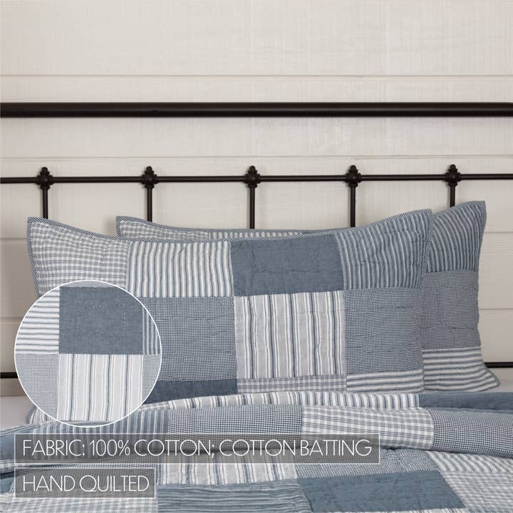 VHC Brands - Wholesale Bedding Pillowcase/Sham - Sawyer Mill Blue King Sham 21x37