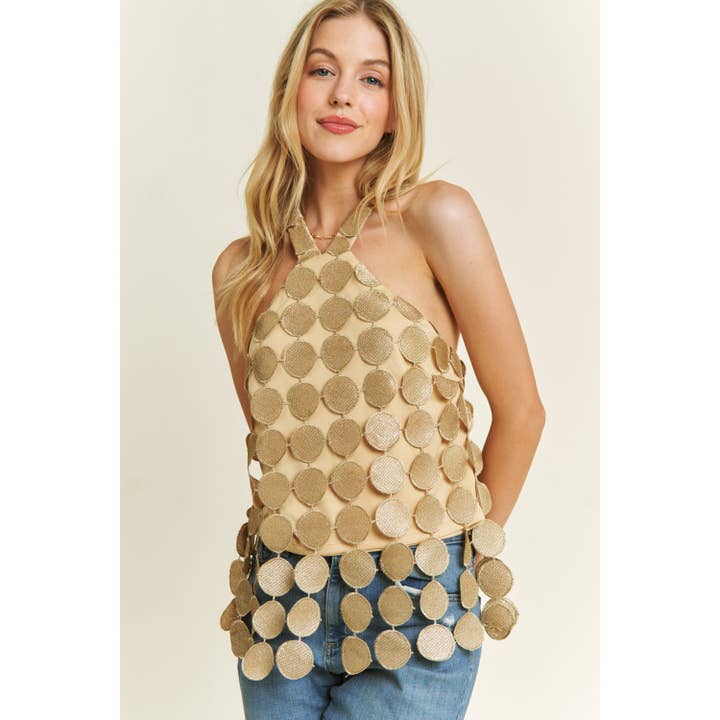 Sweet Generis - Wholesale Tanktop - Dames - Vintage cropped haltertop met circulaire haakwerk en franjes12