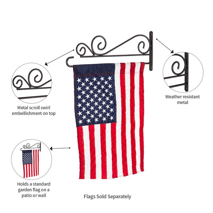 Evergreen Enterprises - Wholesale Flagpole - Swirl Wall-Mount Garden Flag Hanger2