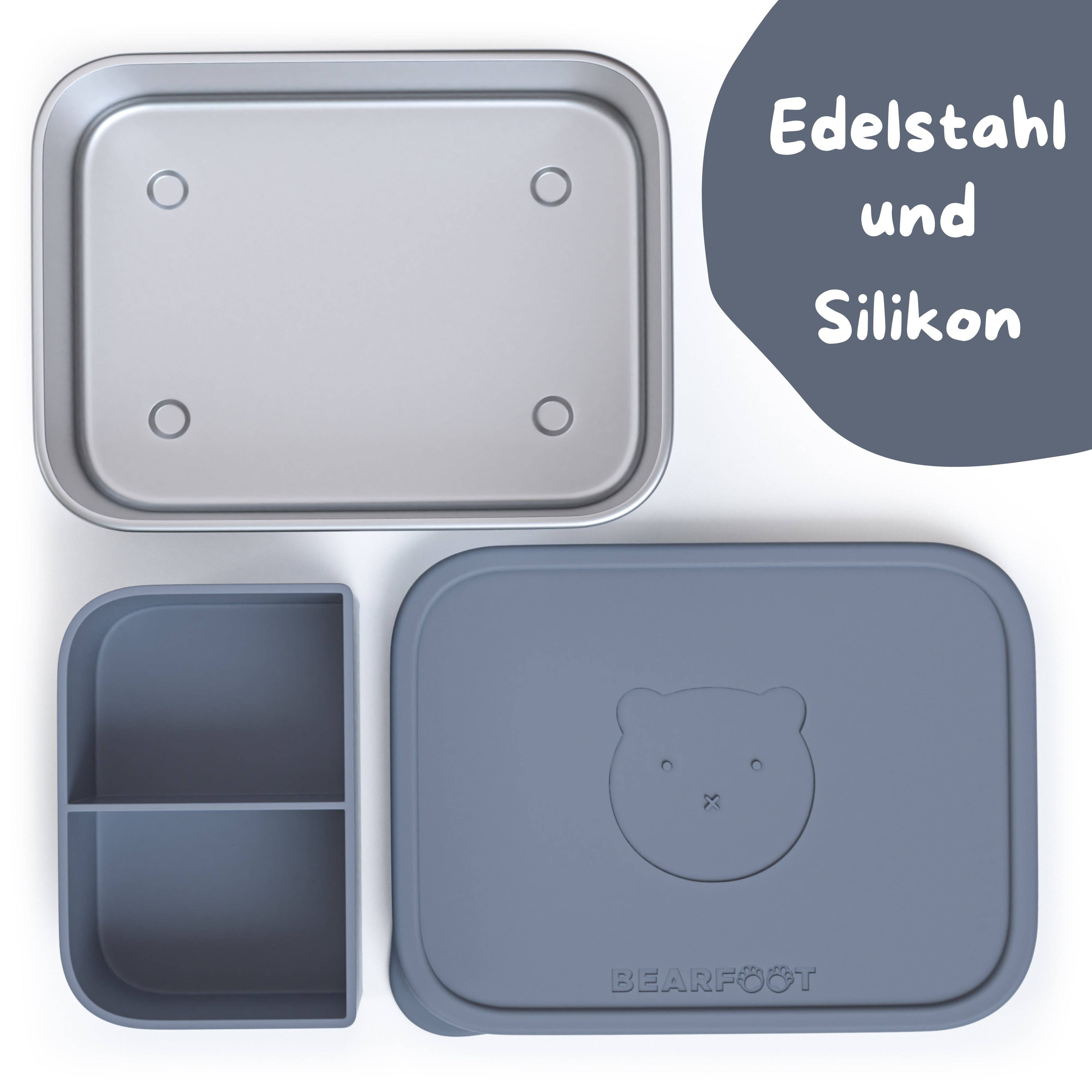 BEARFOOT - Wholesale Lunch Bag/Box - Kids - Children's stainless steel lunchbox with silicone insert - Blue12