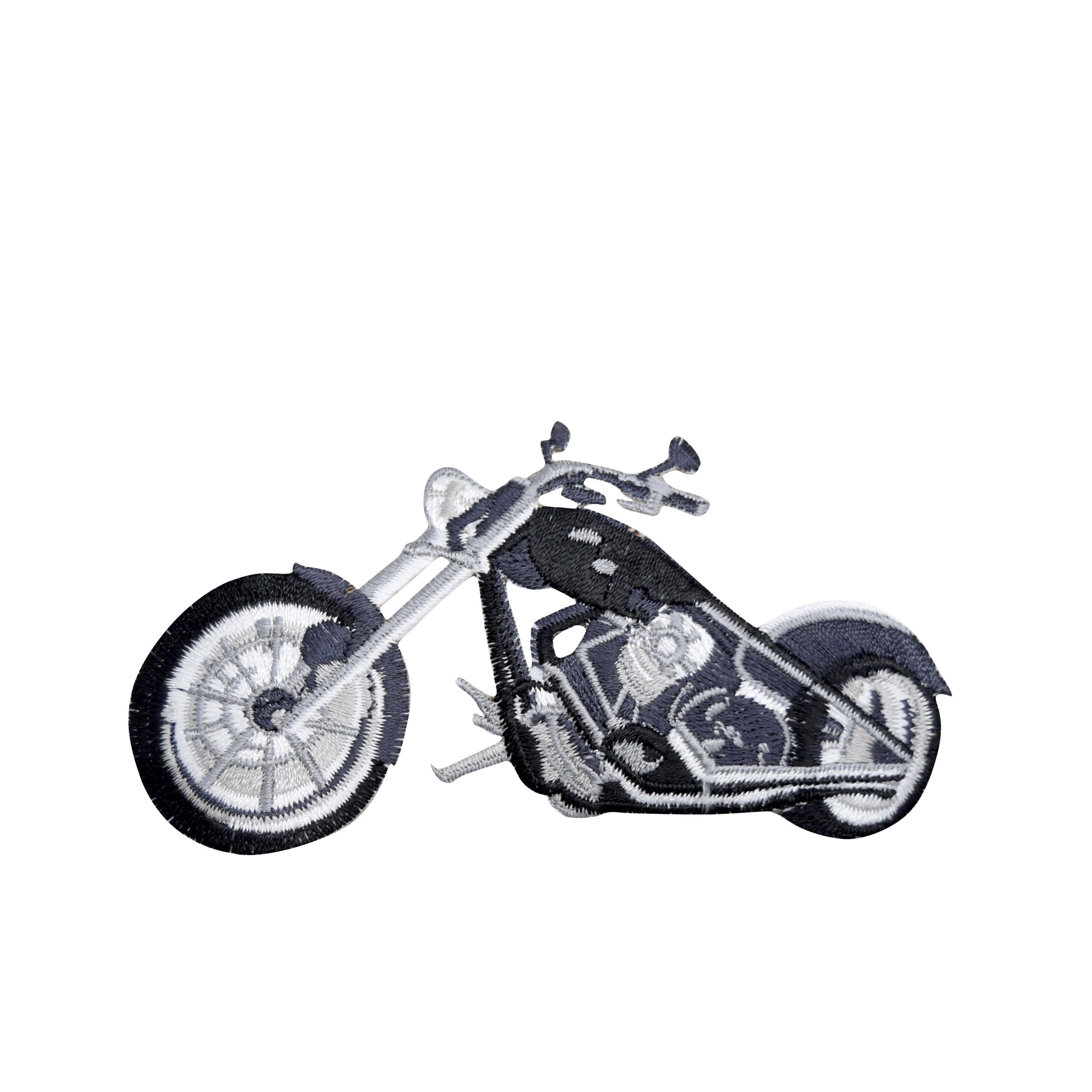 Wholesale Applique – wholesale Patch – Black and Gray - Motorcycle, Embroidered Iron on Patch0