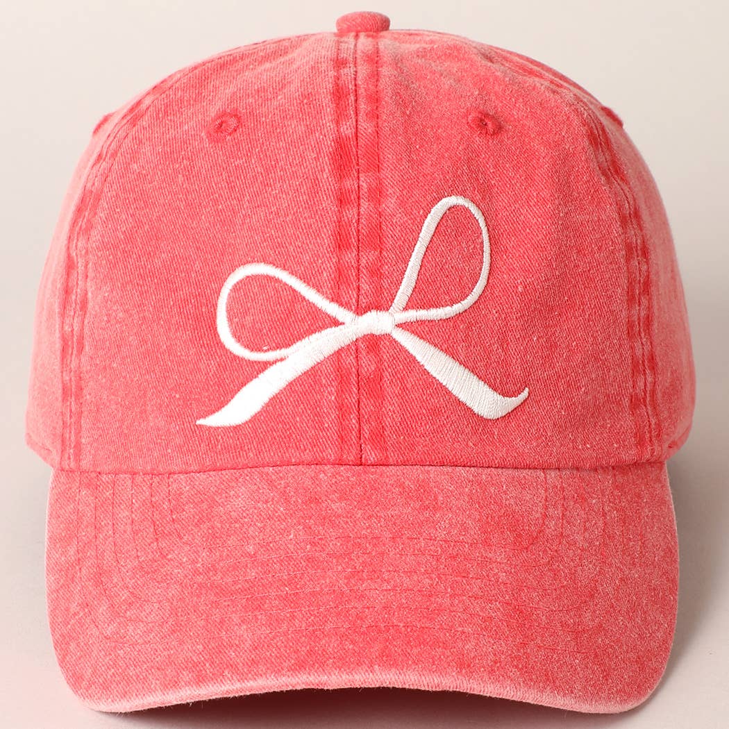 Fashion City - Wholesale Baseball Cap - Women's - Bow Embroidered Cotton Baseball Cap5
