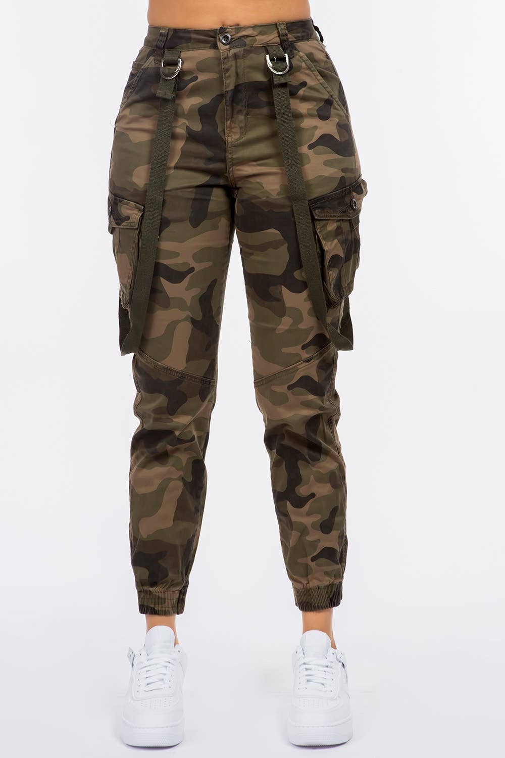 Boswell - Venta al por mayor Pantalones - Mujer - Pantalones tipo Cargo Jogger con bolsillos en las piernas y tirantes1