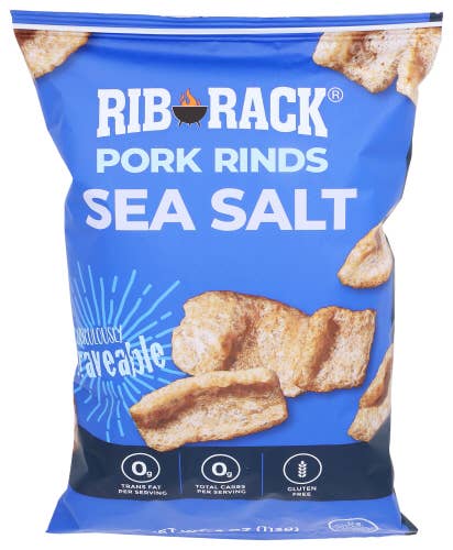 KeHE Distributors, LLC - Wholesale Puffed Snack - Rib Rack Sea Salt Pork Rinds, 4 oz0