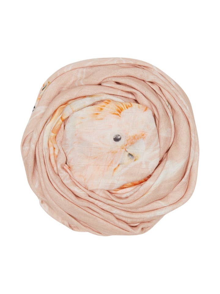 Swaddle Blanket in Cockatoo for wholesale by Botanical Baby