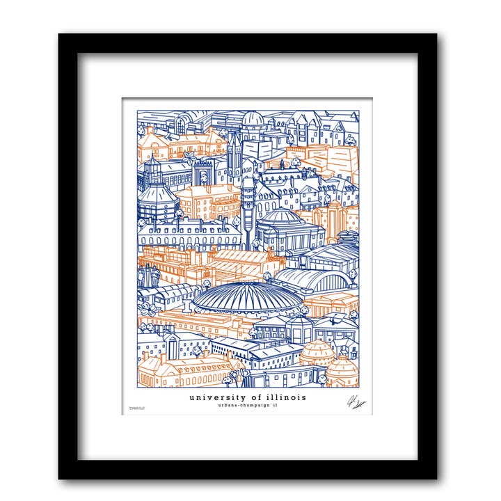 University of Illinois Campus Artwork for wholesale by Townsville Art