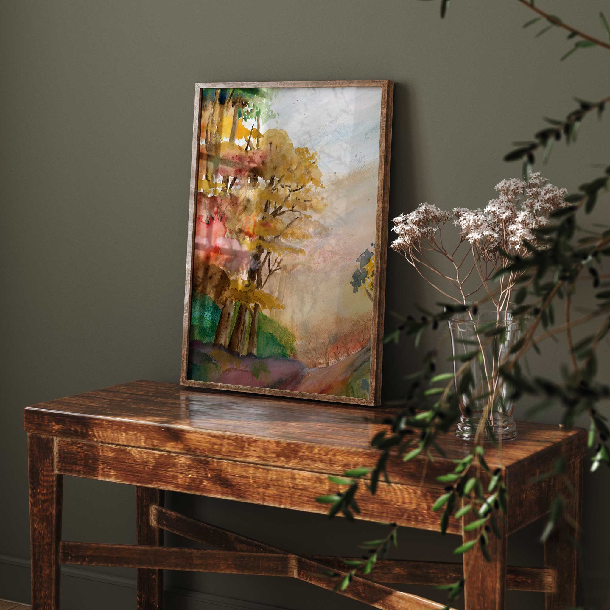 Jenny Vellacott - Wholesale Art Print - Autumn Art Print Autumn Trees Print with Autumn Colour Print3