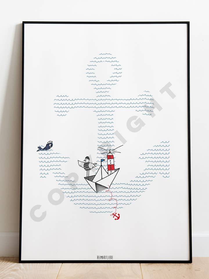 PRINT - WAVE ANCHOR for wholesale by HEIMARTLIEBE®