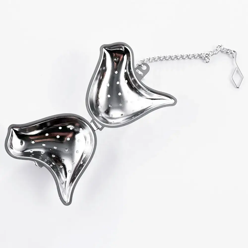 Magnifique Hearts - Wholesale Theevergiet/infuser - Vogelvormige thee-ei van roestvrij staal met lekbakje2