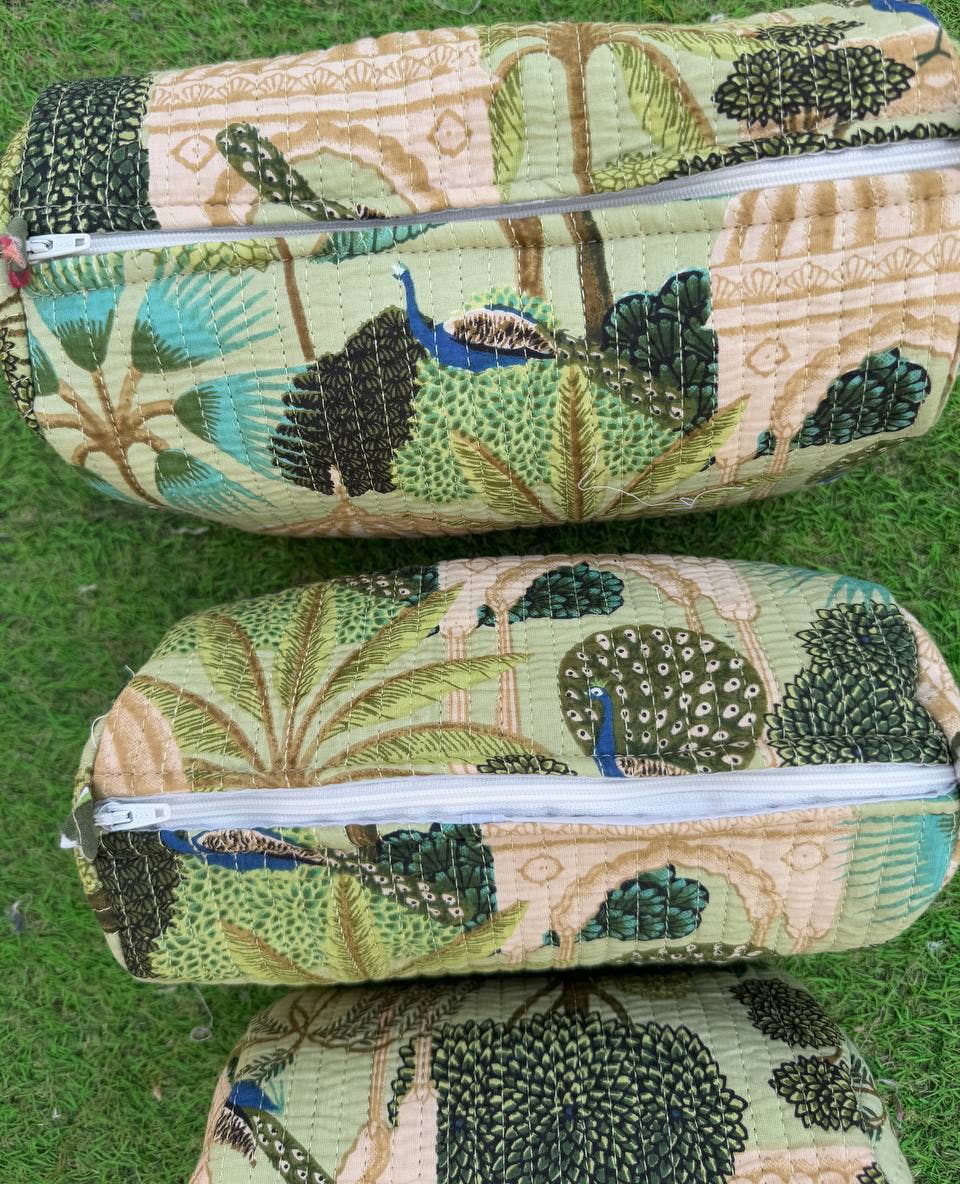 GYPSY STUDIO - Wholesale Makeup/Cosmetic Bag - Unique  Design Block Printed Quilted Cotton Bag Cosmetic Bag1
