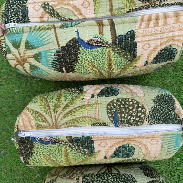 GYPSY STUDIO - Wholesale Makeup/Cosmetic Bag - Unique Design Block Printed Quilted Cotton Bag Cosmetic Bag1