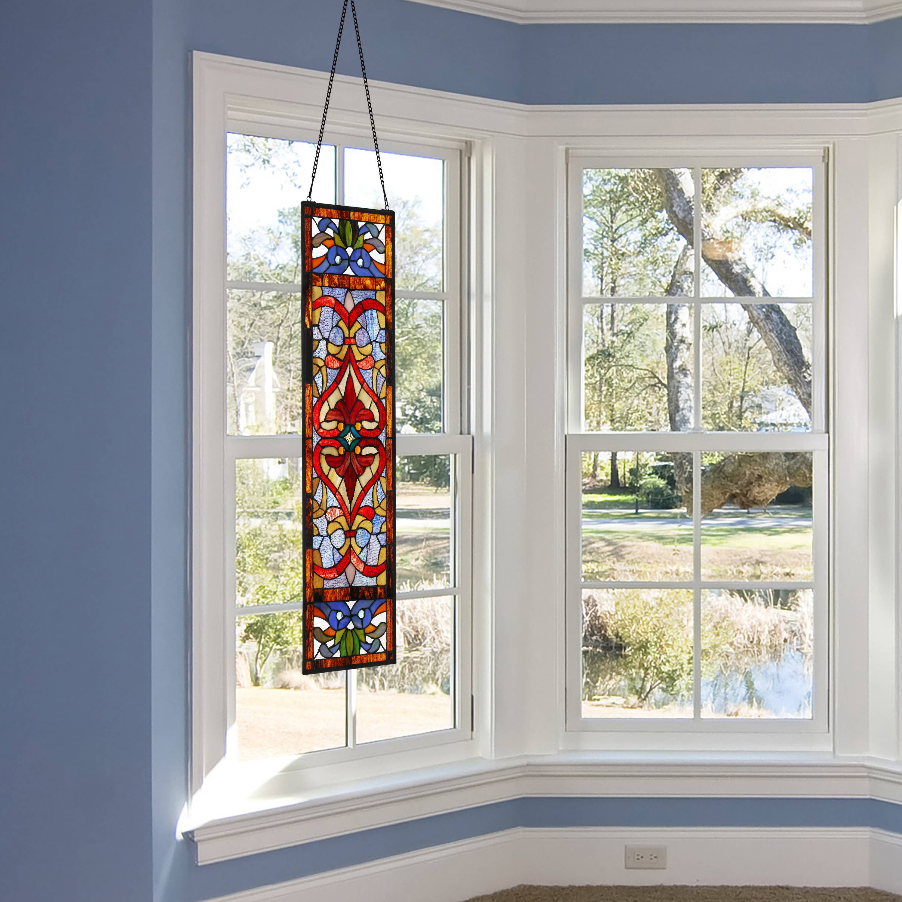 River of Goods - Wholesale Suncatcher - 36"H Lani Victorian Stained Glass Window Panel8