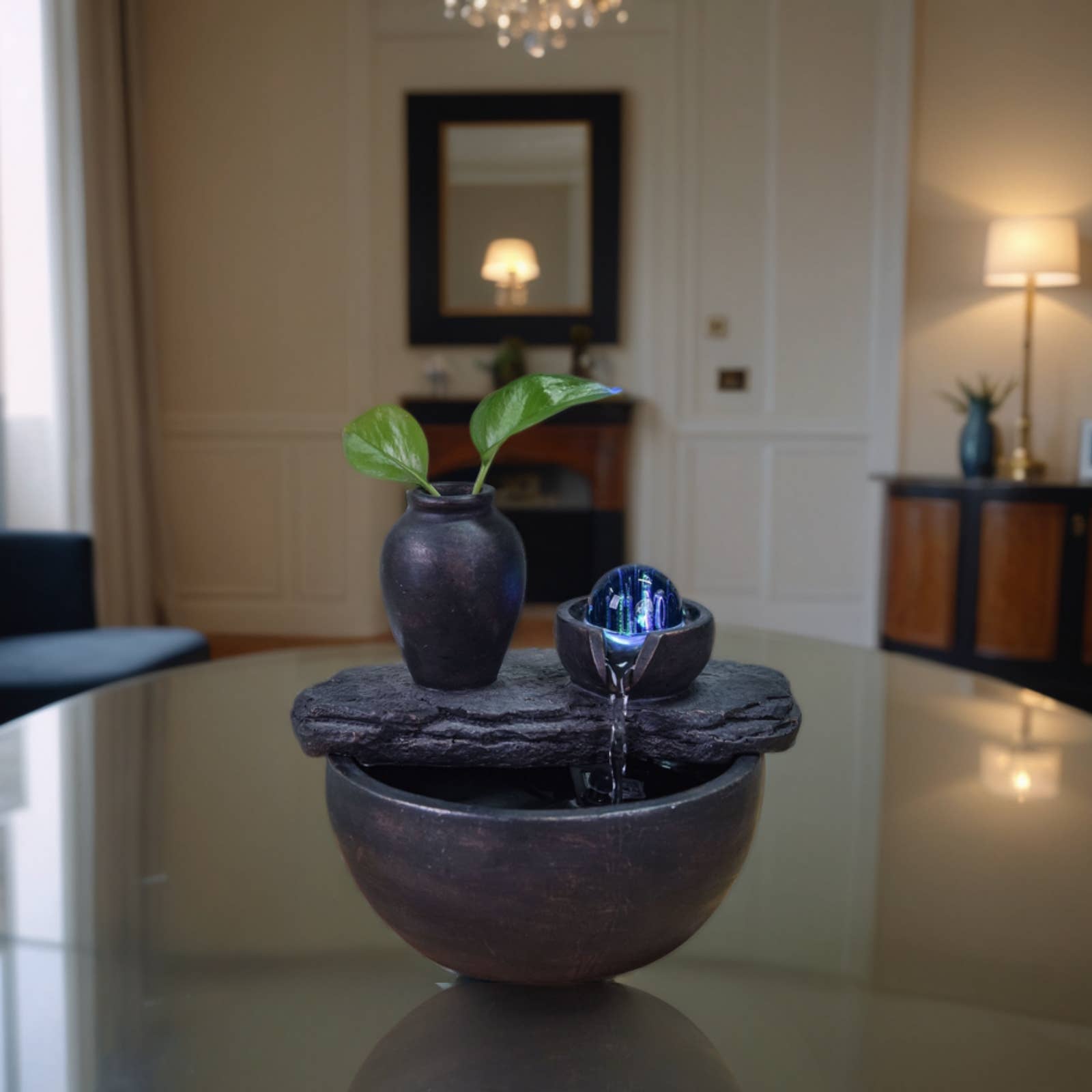 Zen'Arôme - Vente Décorations de table - Idée Déco Fontaine d’Intérieur Silice - Ambiance Relaxante4