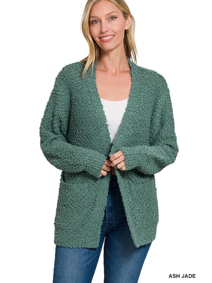 42POPS - Wholesale Cardigan - Women's - Popcorn Sweater Cardigan w/ Pockets29